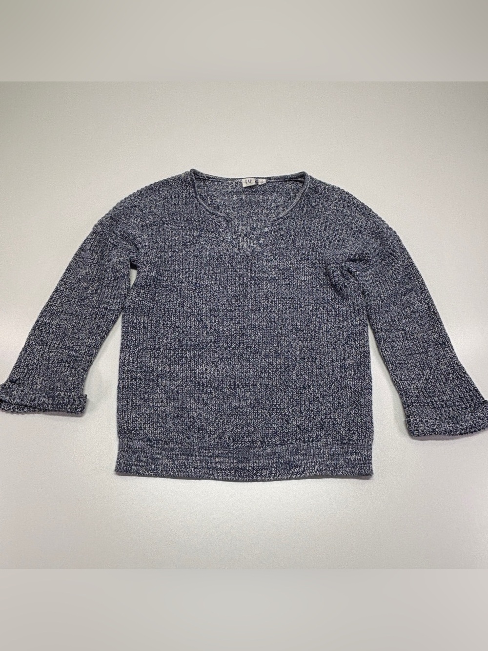 GAP Marled Cotton Knit Sweater Medium Coastal Grandpa Cozy Casual Fall - Picture 1 of 11
